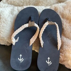 J. Crew Black and Cream Sandals